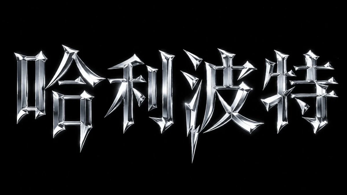 AI生成的"哈利波特"金属中文标题字效