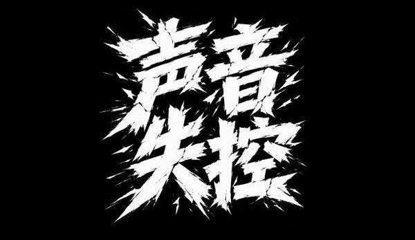 AI生成的"声音失控"冲击感中文标题字效