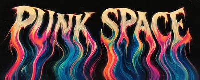 AI生成的"Punk Space"霓虹中文标题字效